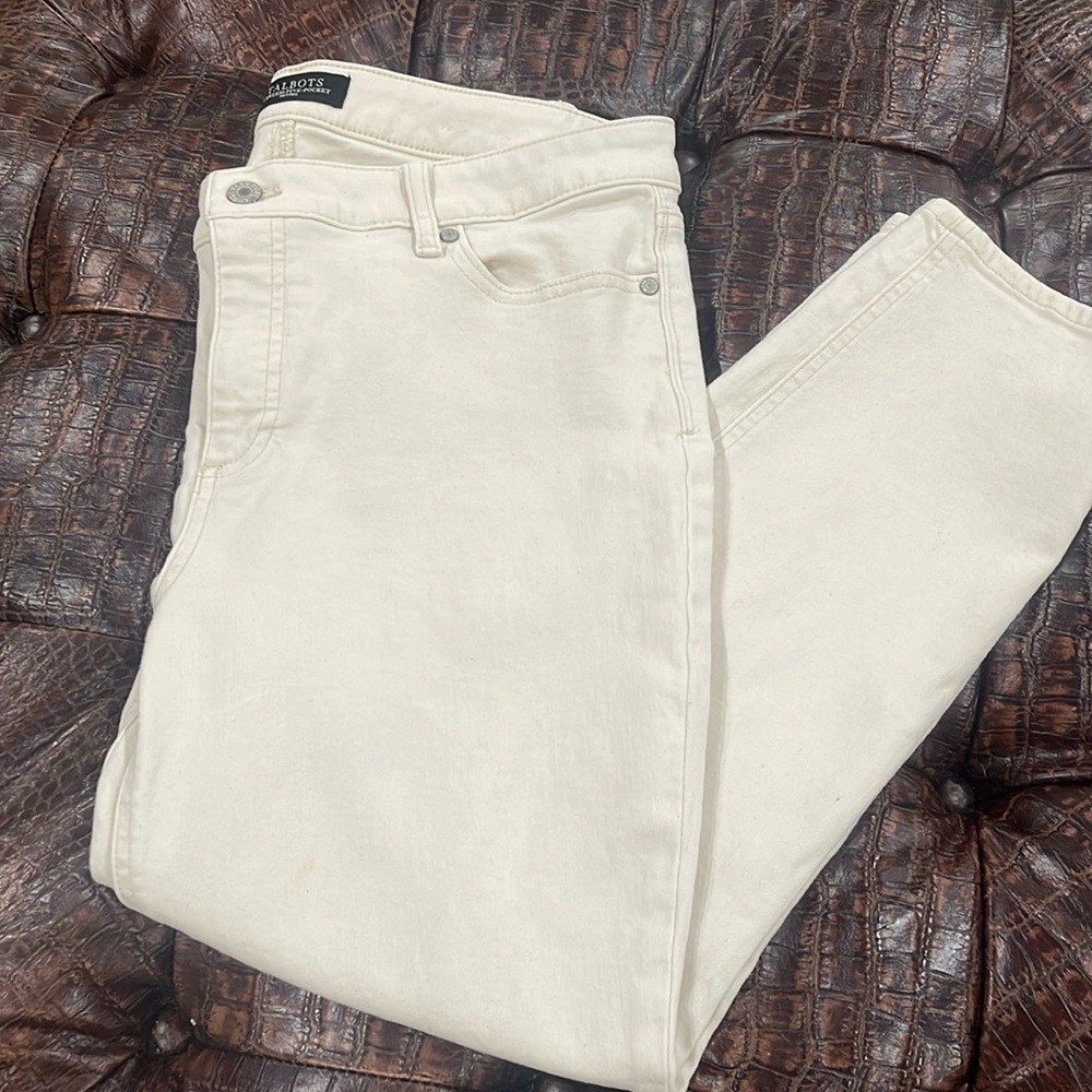 Talbots Slim Ankle Jeans - Natural, 14P